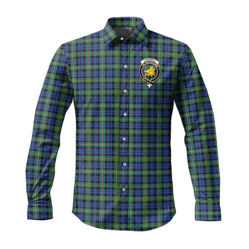 Campbell Argyll Ancient Tartan Long Sleeve Button Up Shirt with Family Crest