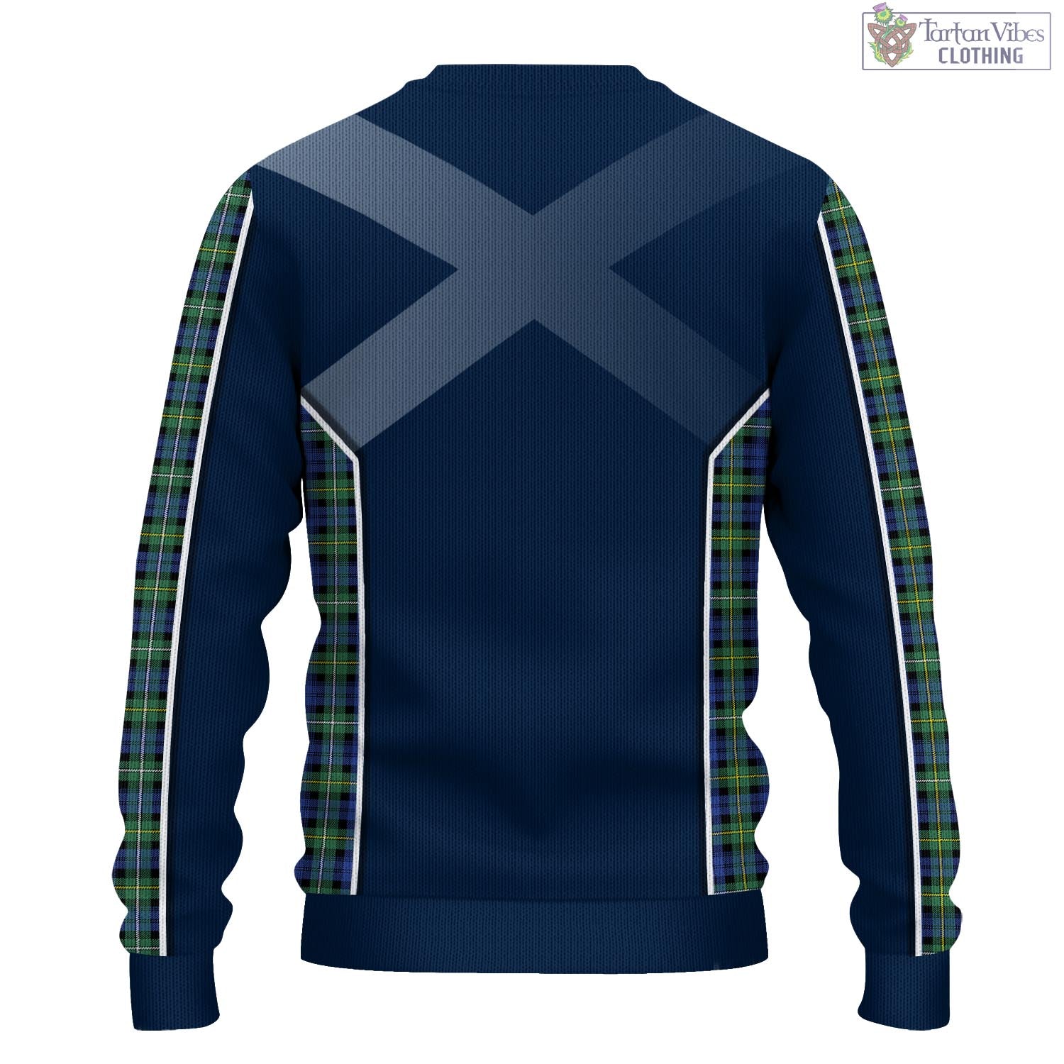 Tartan Vibes Clothing Campbell Argyll Ancient Tartan Knitted Sweatshirt with Family Crest and Scottish Thistle Vibes Sport Style