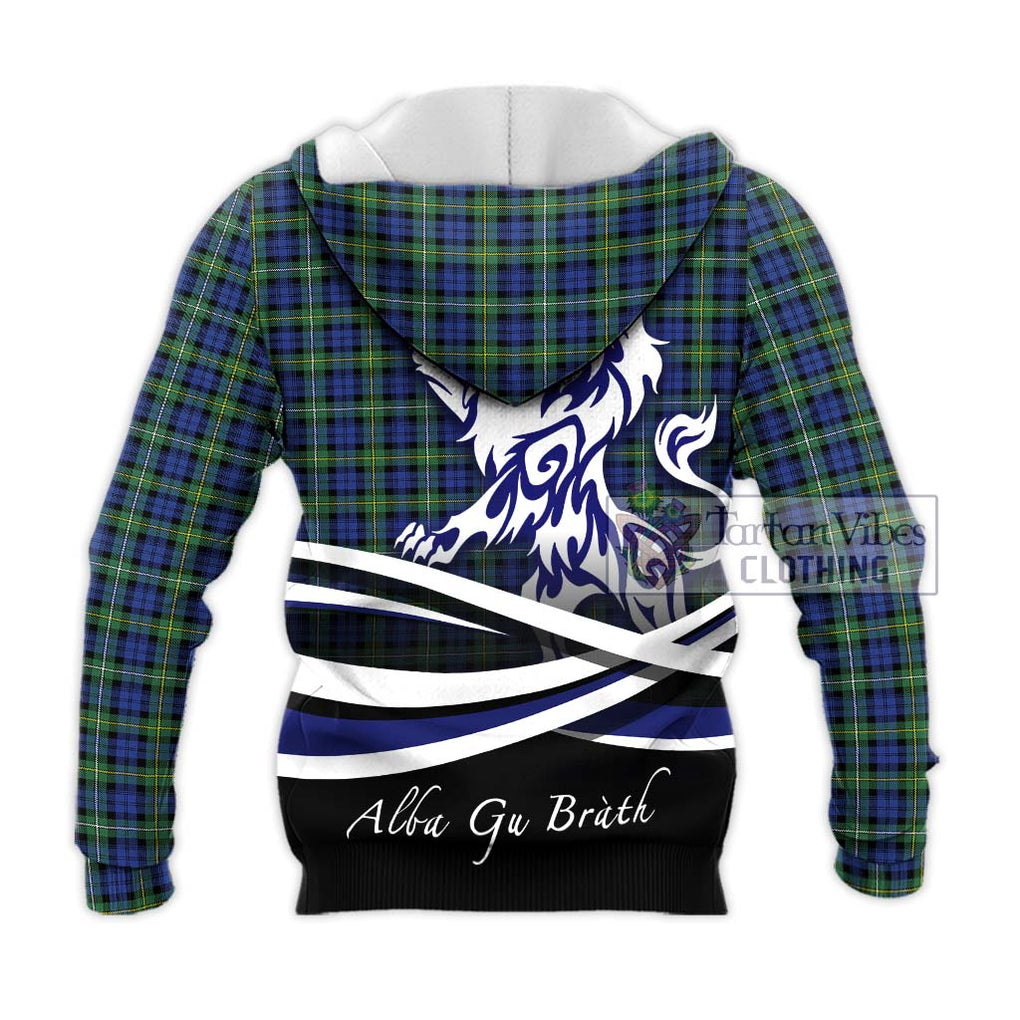 Campbell Argyll Ancient Tartan Knitted Hoodie with Alba Gu Brath Regal Lion Emblem - Tartanvibesclothing Shop