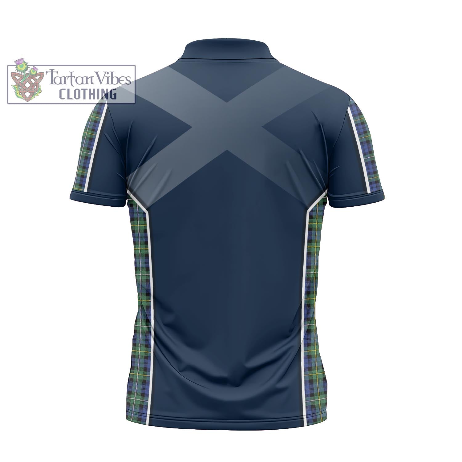 Tartan Vibes Clothing Campbell Argyll Ancient Tartan Zipper Polo Shirt with Family Crest and Scottish Thistle Vibes Sport Style