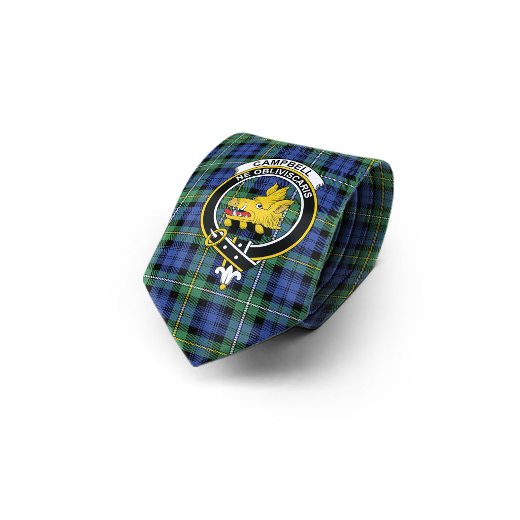 Campbell Argyll Ancient Tartan Classic Necktie with Family Crest - Tartan Vibes Clothing