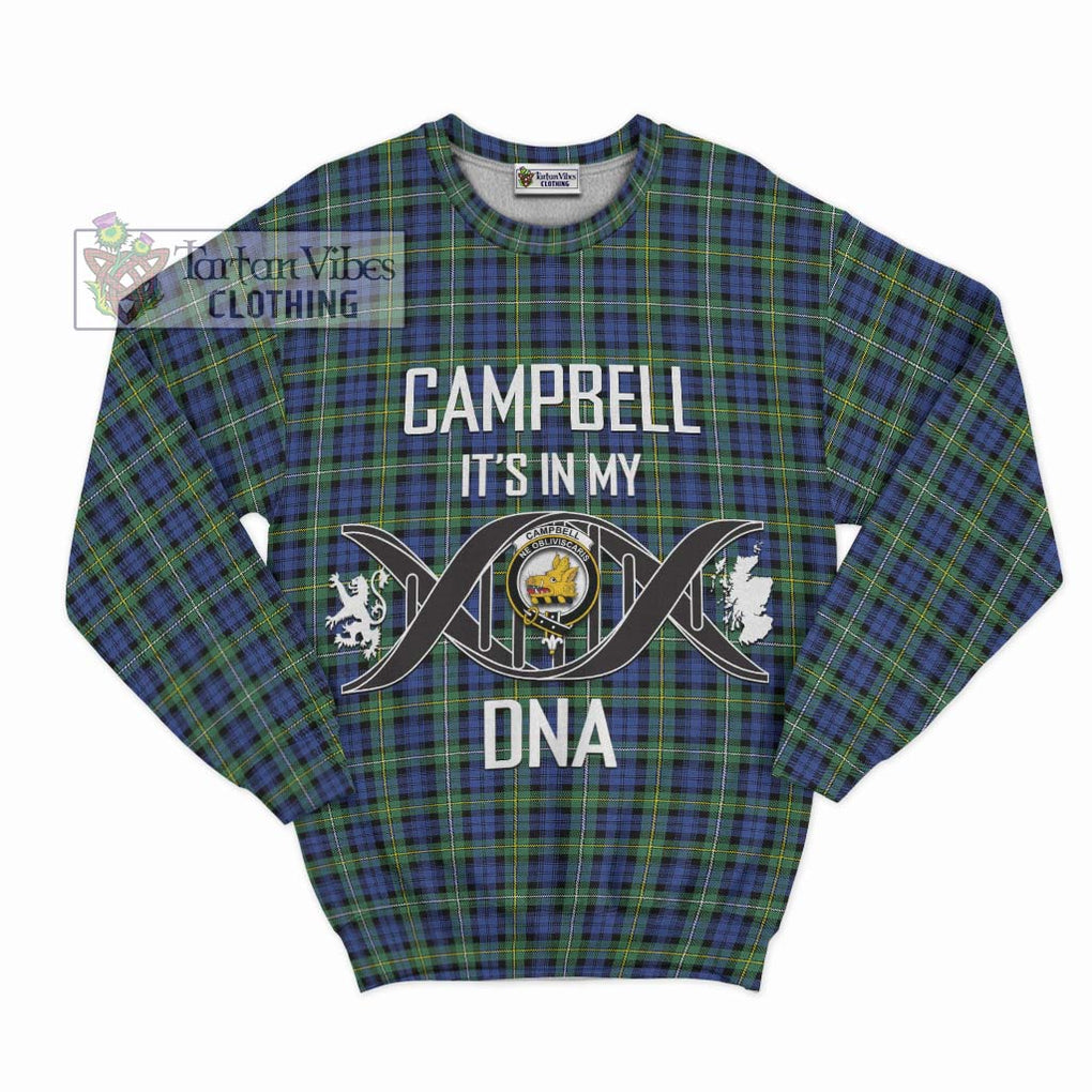 Campbell Argyll Ancient Tartan Sweatshirt with Family Crest DNA In Me Style - Tartanvibesclothing Shop