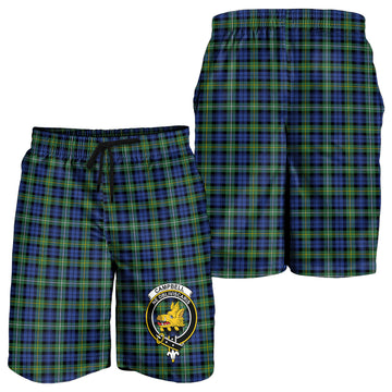 Campbell Argyll Ancient Tartan Mens Shorts with Family Crest