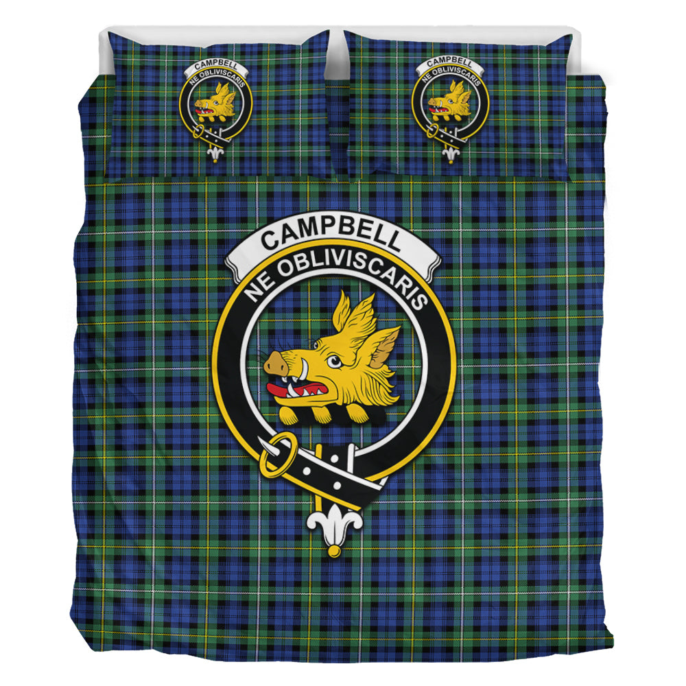 Campbell Argyll Ancient Tartan Bedding Set with Family Crest - Tartan Vibes Clothing