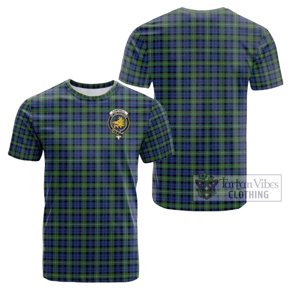 Tartan Vibes Clothing Campbell Argyll Ancient Tartan Cotton T-Shirt with Family Crest
