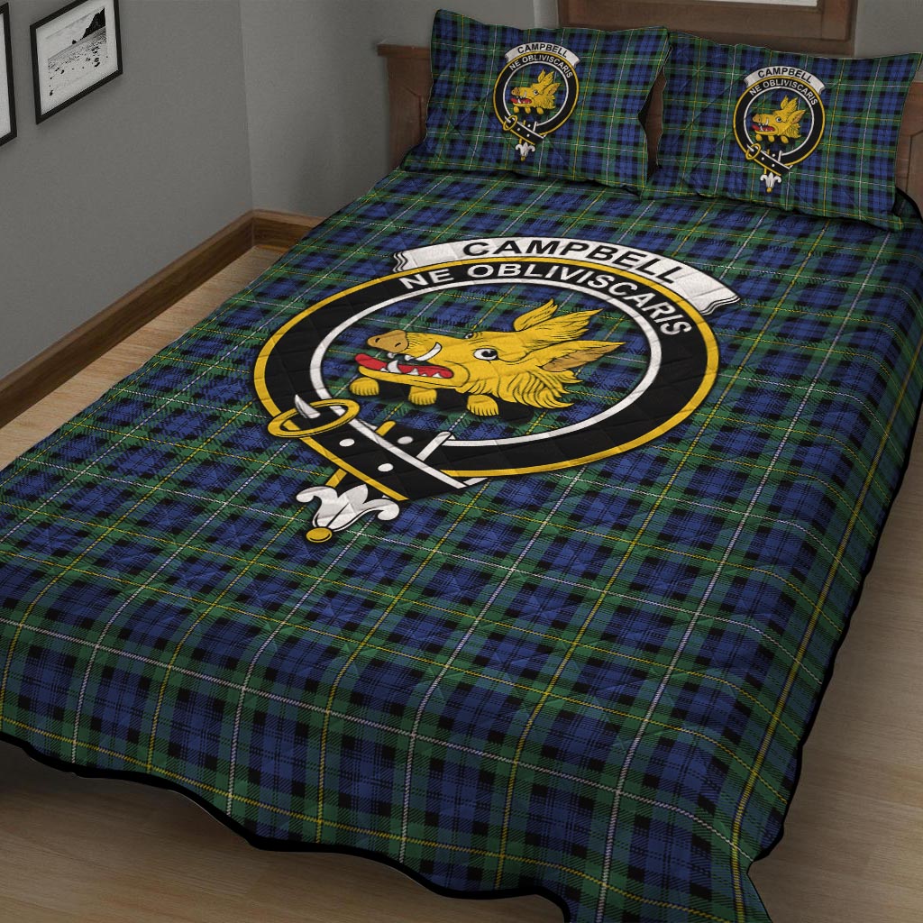 Campbell Argyll Ancient Tartan Quilt Bed Set with Family Crest - Tartanvibesclothing