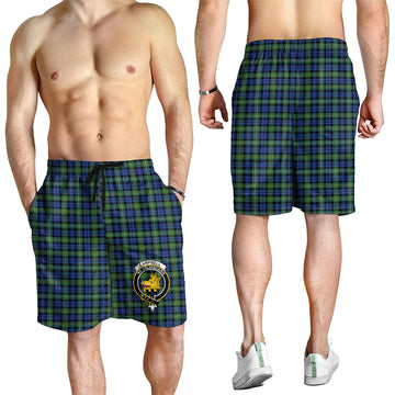 Campbell Argyll Ancient Tartan Mens Shorts with Family Crest