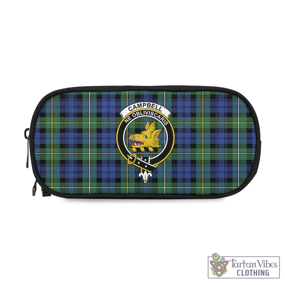 Tartan Vibes Clothing Campbell Argyll Ancient Tartan Pen and Pencil Case with Family Crest