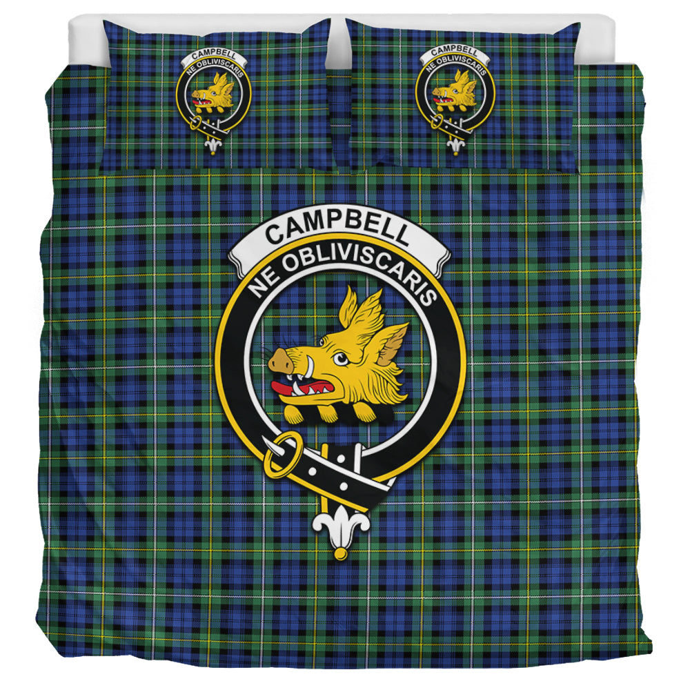 Campbell Argyll Ancient Tartan Bedding Set with Family Crest UK Bedding Set UK Super King 104*94 inch - Tartan Vibes Clothing