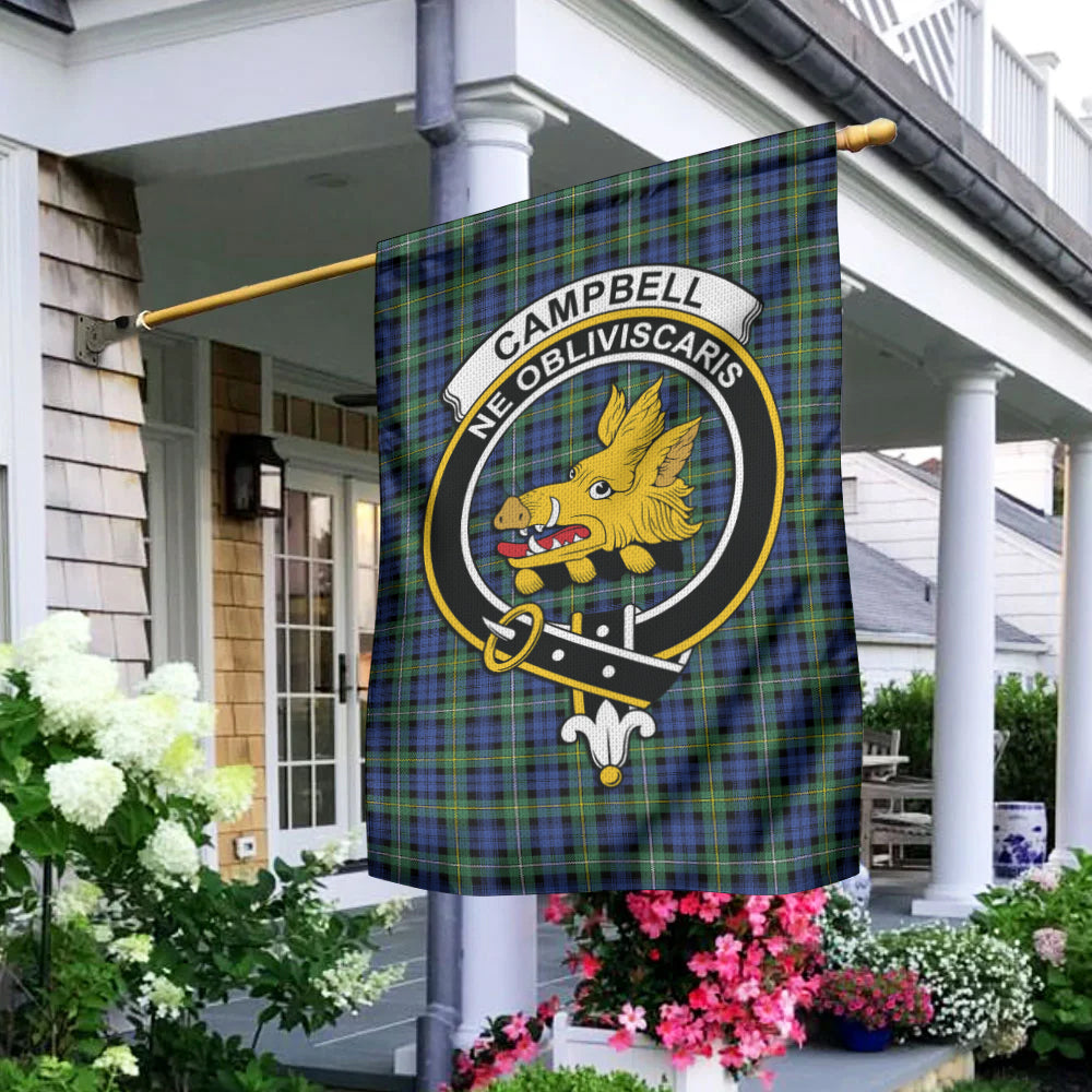 Campbell Argyll Ancient Tartan Flag with Family Crest - Tartan Vibes Clothing