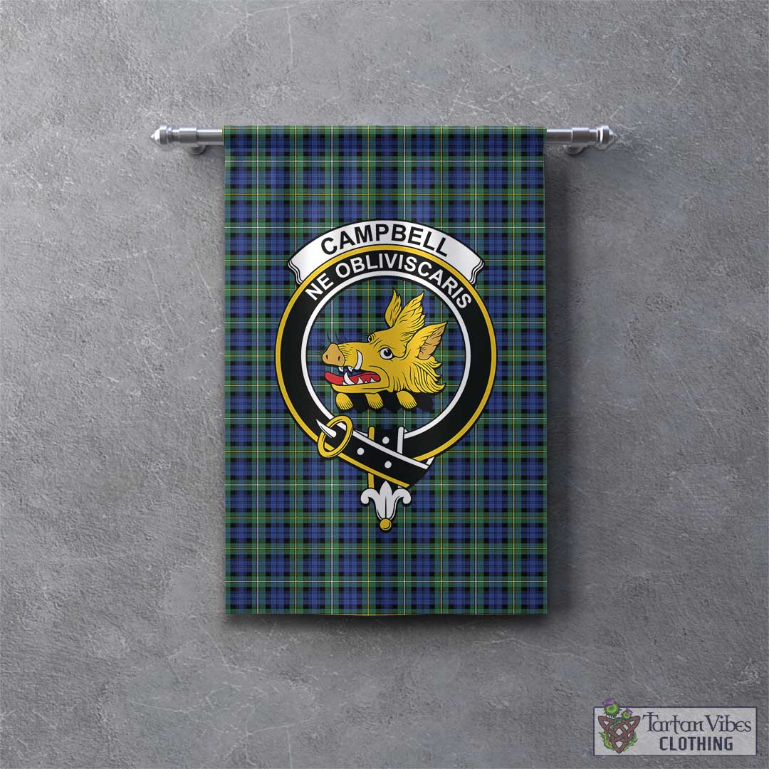 Tartan Vibes Clothing Campbell Argyll Ancient Tartan Gonfalon, Tartan Banner with Family Crest