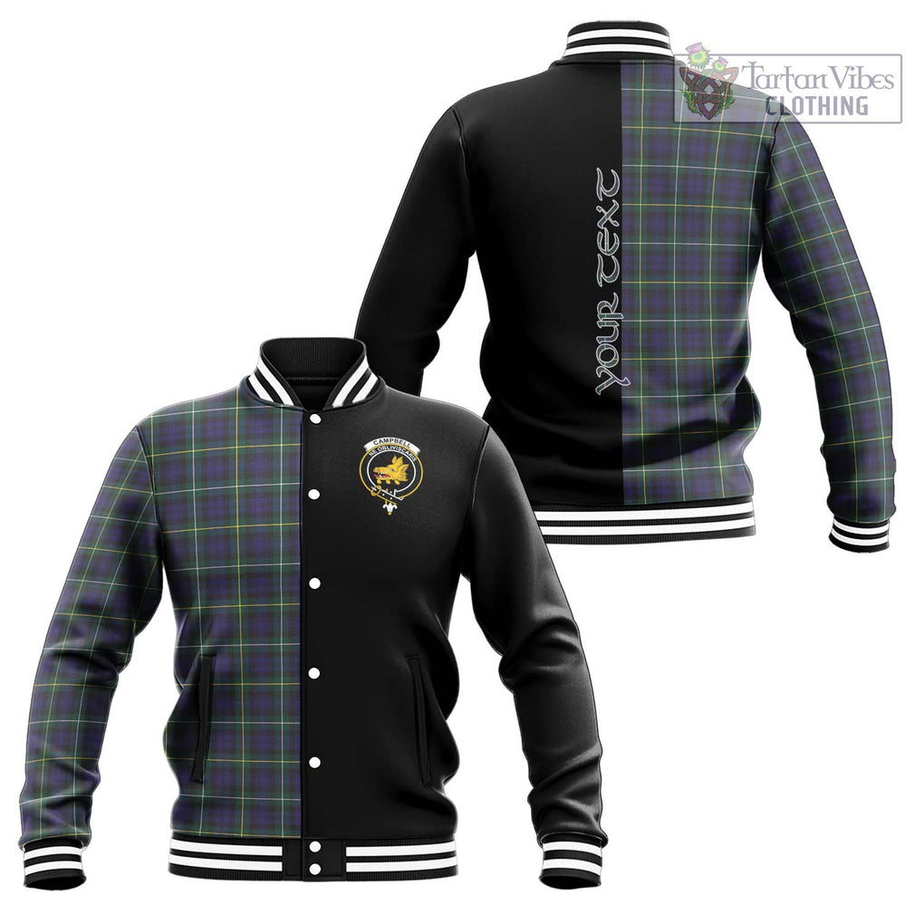 Campbell Argyll Modern Tartan Baseball Jacket with Family Crest and Half Of Me Style Unisex - Tartanvibesclothing Shop