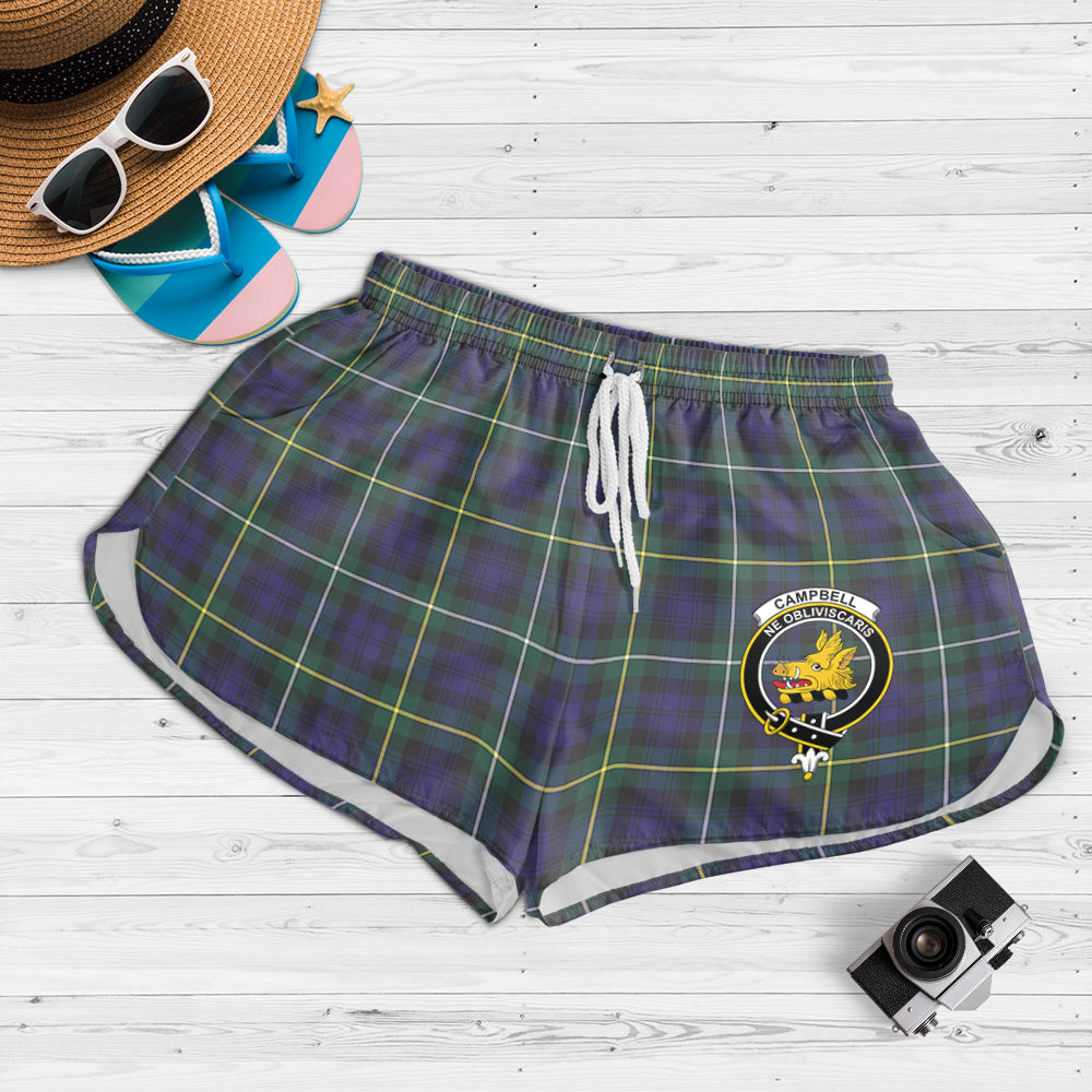 campbell-argyll-modern-tartan-womens-shorts-with-family-crest