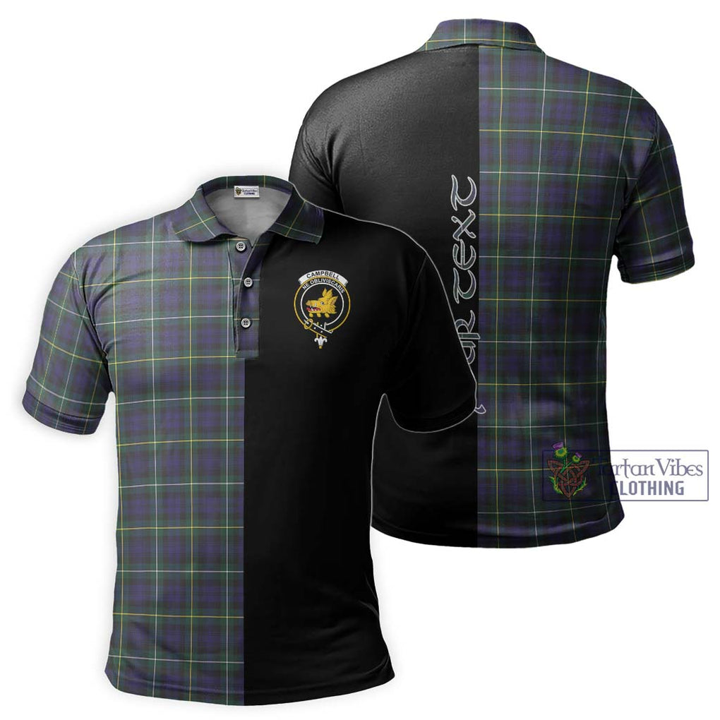 Campbell Argyll Modern Tartan Polo Shirt with Family Crest and Half Of Me Style Kid - Tartanvibesclothing Shop