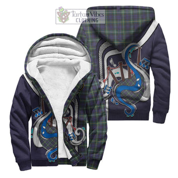 Campbell Argyll Modern Tartan Sherpa Hoodie with Epic Bagpipe Style