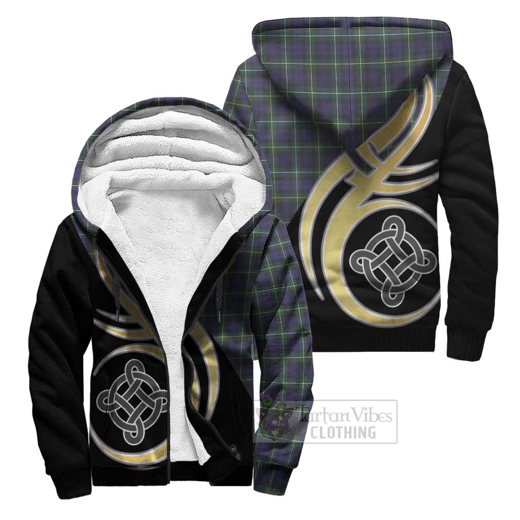 Campbell Argyll Modern Tartan Sherpa Hoodie with Family Crest and Celtic Symbol Style Unisex S - Tartan Vibes Clothing