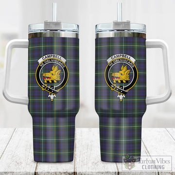 Campbell Argyll Modern Tartan Tumbler with Handle with Family Crest