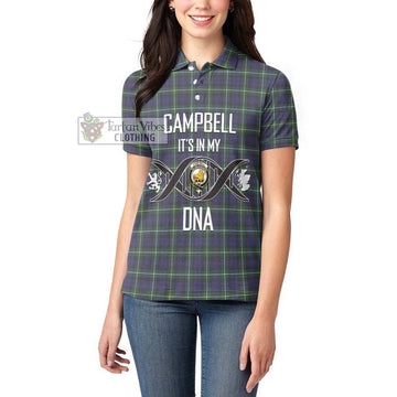 Campbell Argyll Modern Tartan Women's Polo Shirt with Family Crest DNA In Me Style