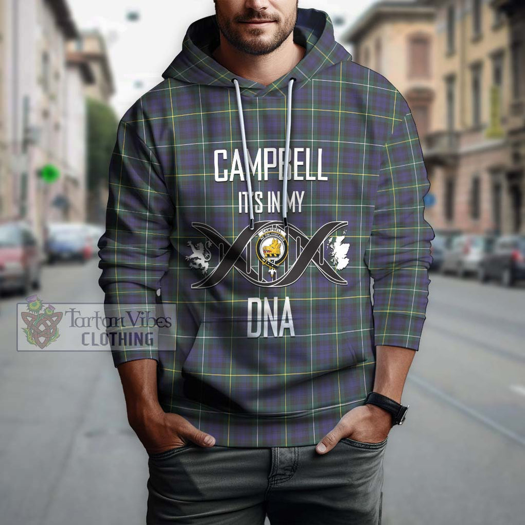 Campbell Argyll Modern Tartan Hoodie with Family Crest DNA In Me Style Pullover Hoodie - Tartanvibesclothing Shop