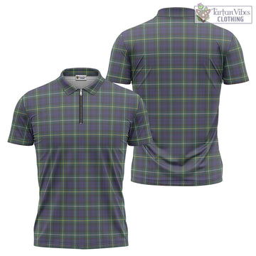 Campbell Argyll Modern Tartan Zipper Polo Shirt