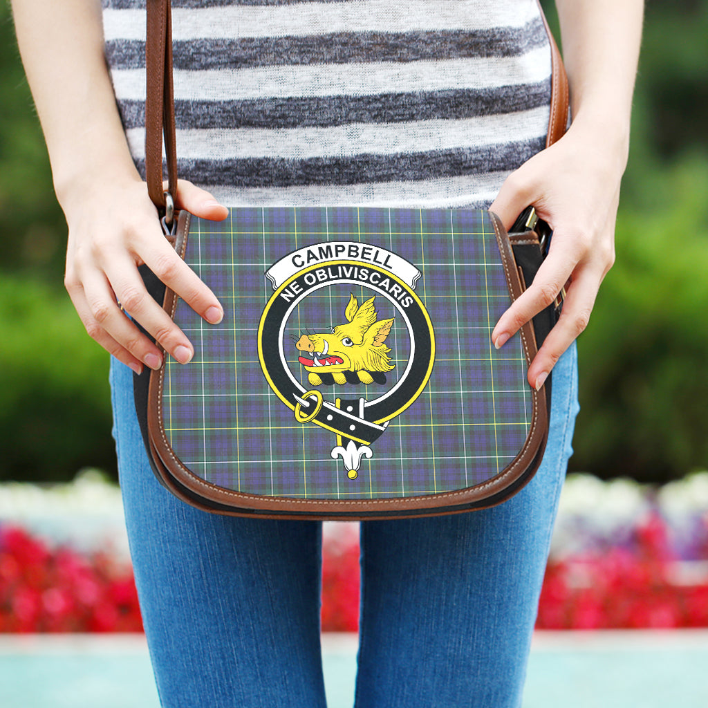 Campbell Argyll Modern Tartan Saddle Bag with Family Crest One Size - Tartan Vibes Clothing