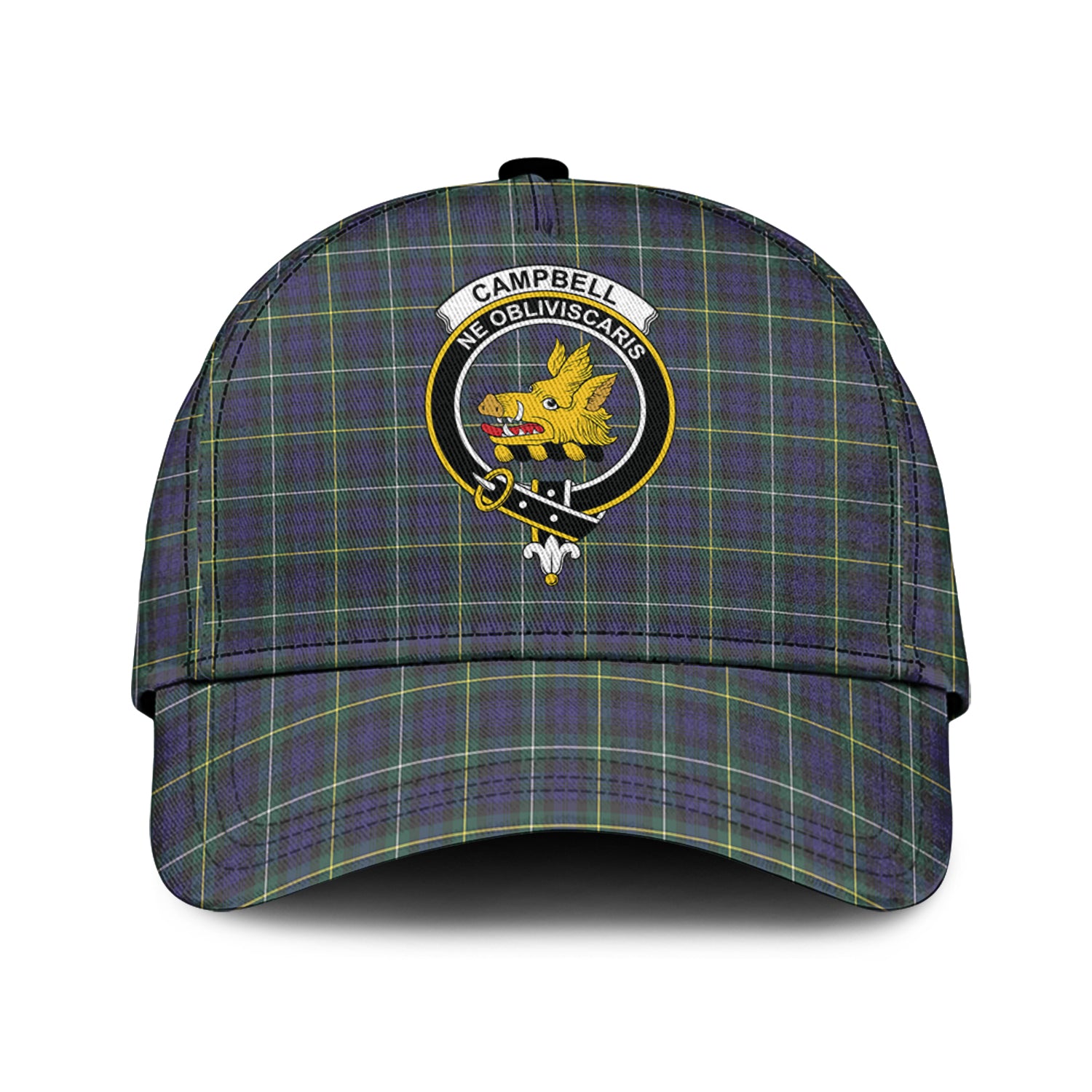 Campbell Argyll Modern Tartan Classic Cap with Family Crest Classic Cap Universal Fit - Tartan Vibes Clothing