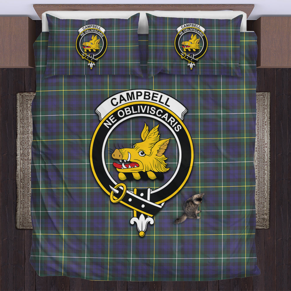 Campbell Argyll Modern Tartan Bedding Set with Family Crest US Bedding Set - Tartan Vibes Clothing