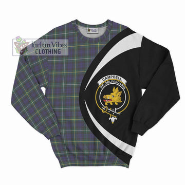 Campbell Argyll Modern Tartan Sweatshirt with Family Crest Circle Style