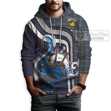 Campbell Argyll Modern Tartan Hoodie with Epic Bagpipe Style