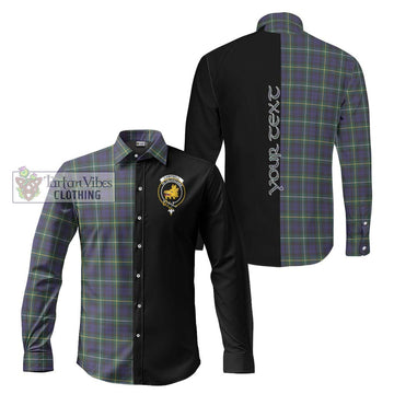 Campbell Argyll Modern Tartan Long Sleeve Button Shirt with Family Crest and Half Of Me Style