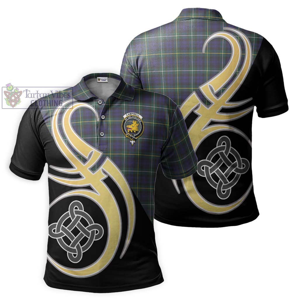 Campbell Argyll Modern Tartan Polo Shirt with Family Crest and Celtic Symbol Style Kid - Tartan Vibes Clothing