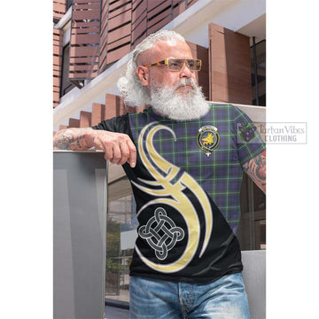 Campbell Argyll Modern Tartan Cotton T-shirt with Family Crest and Celtic Symbol Style