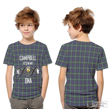 Campbell Argyll Modern Tartan Kid T-Shirt with Family Crest DNA In Me Style