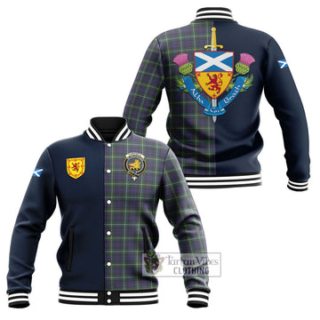 Campbell Argyll Modern Tartan Baseball Jacket Alba with Scottish Lion Royal Arm Half Style