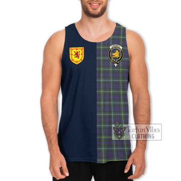 Campbell Argyll Modern Tartan Men's Tank Top Alba with Scottish Lion Royal Arm Half Style