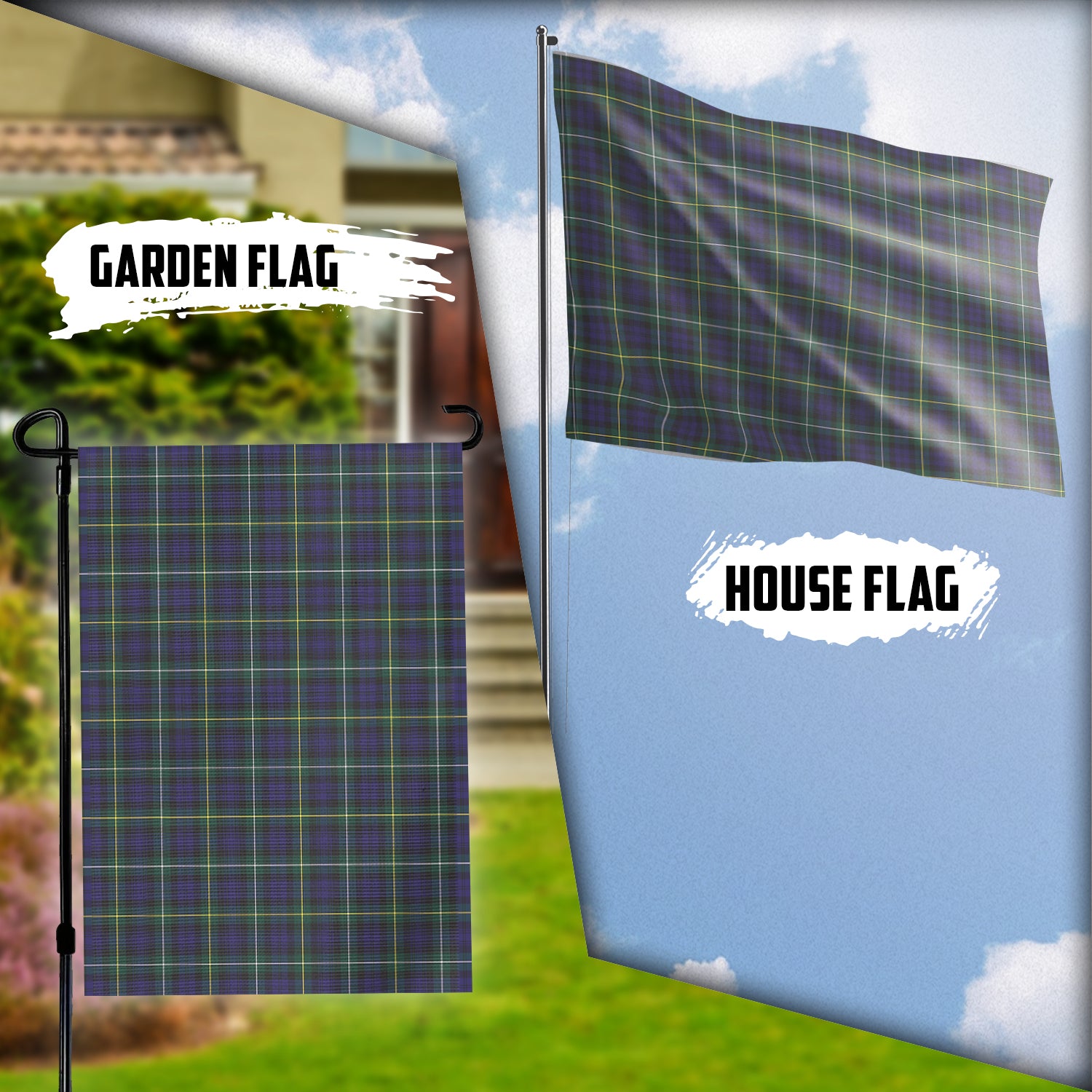 Campbell Argyll Modern Tartan Flag Garden Flag (Vertical) - Tartan Vibes Clothing