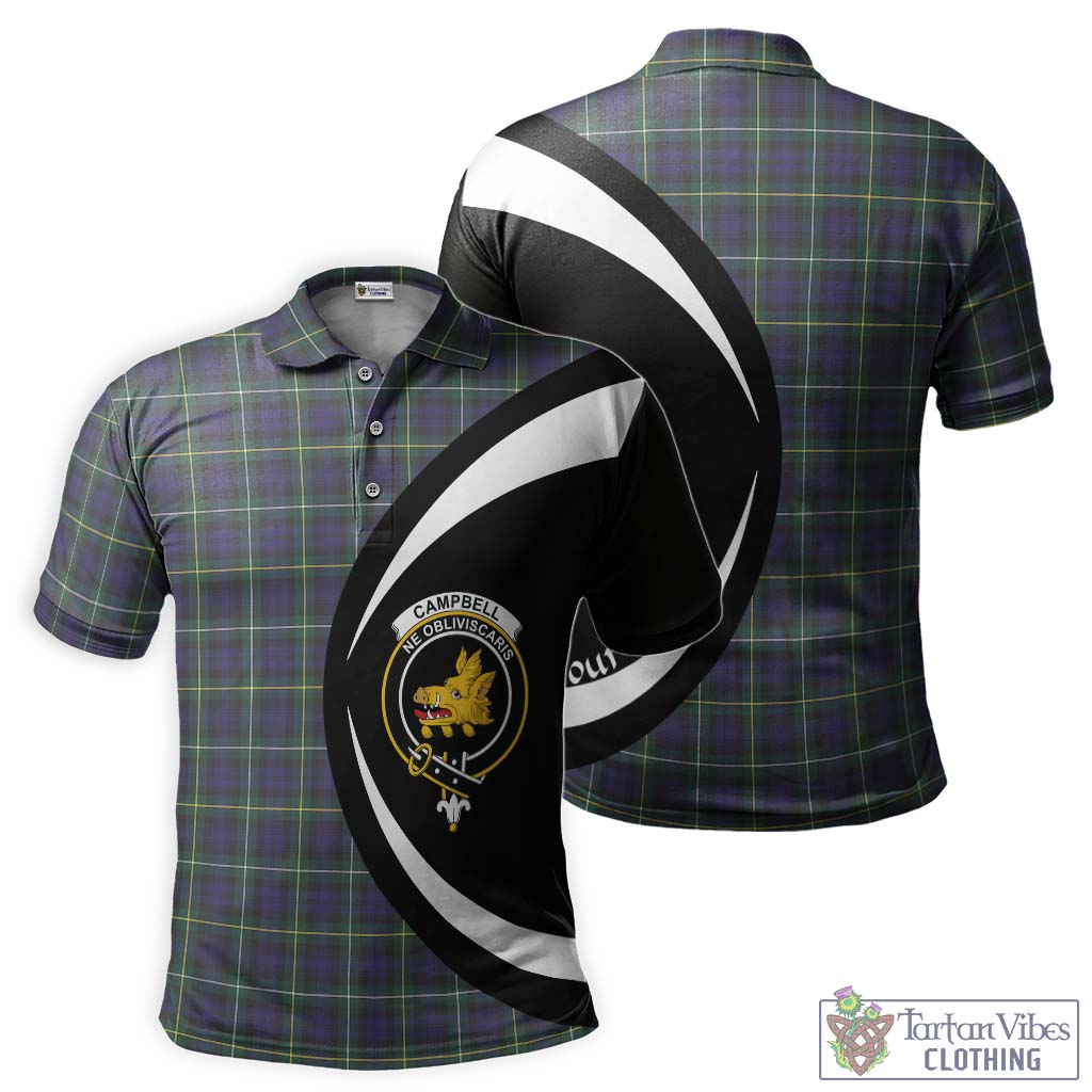 Campbell Argyll Modern Tartan Men's Polo Shirt with Family Crest Circle Style Kid - Tartan Vibes Clothing