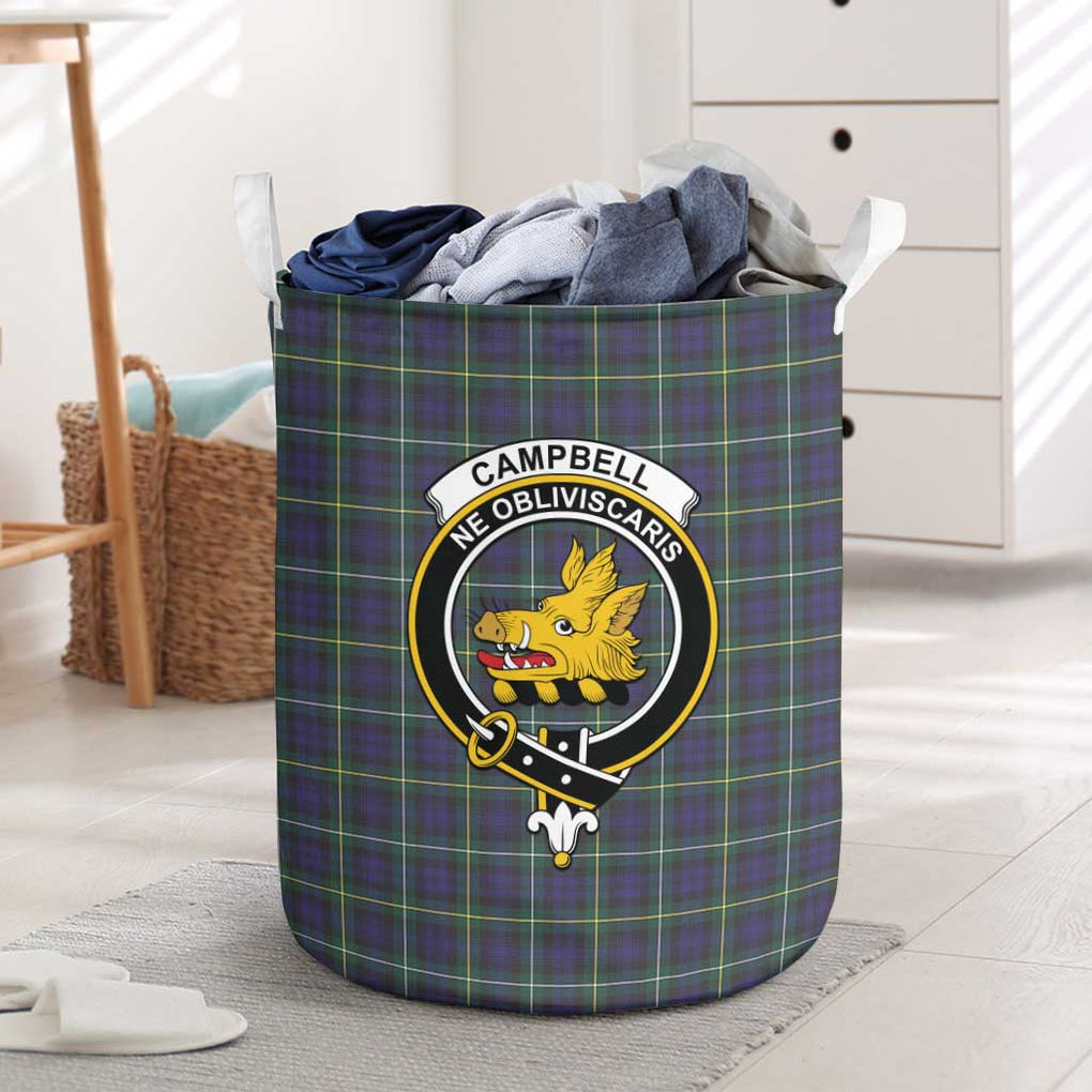 Campbell Argyll Modern Tartan Laundry Basket with Family Crest One Size - Tartanvibesclothing Shop