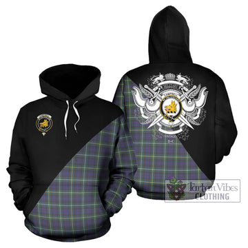 Campbell Argyll Modern Tartan Hoodie with Family Crest and Military Logo Style