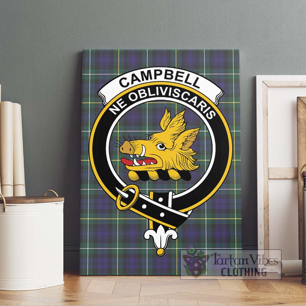 Campbell Argyll Modern Tartan Canvas Print Wall Art with Family Crest Without Frame - Tartan Vibes Clothing