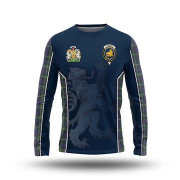 Campbell Argyll Modern Tartan Long Sleeve T-Shirt with Family Crest and Lion Rampant Vibes Sport Style