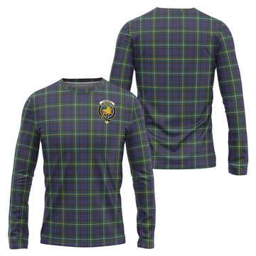 Campbell Argyll Modern Tartan Long Sleeve T-Shirt with Family Crest