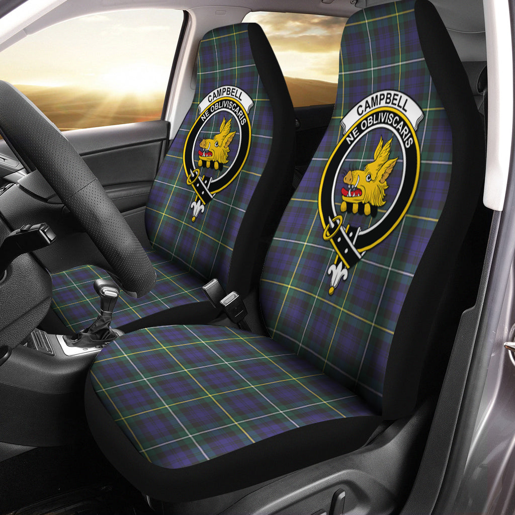 Campbell Argyll Modern Tartan Car Seat Cover with Family Crest One Size - Tartanvibesclothing