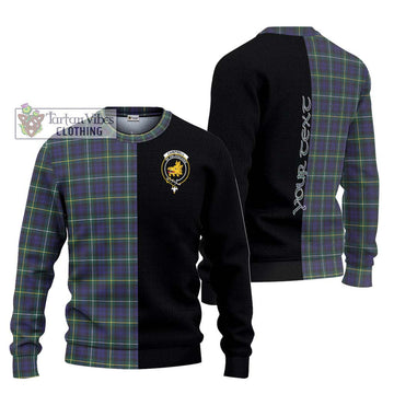 Campbell Argyll Modern Tartan Ugly Sweater with Family Crest and Half Of Me Style