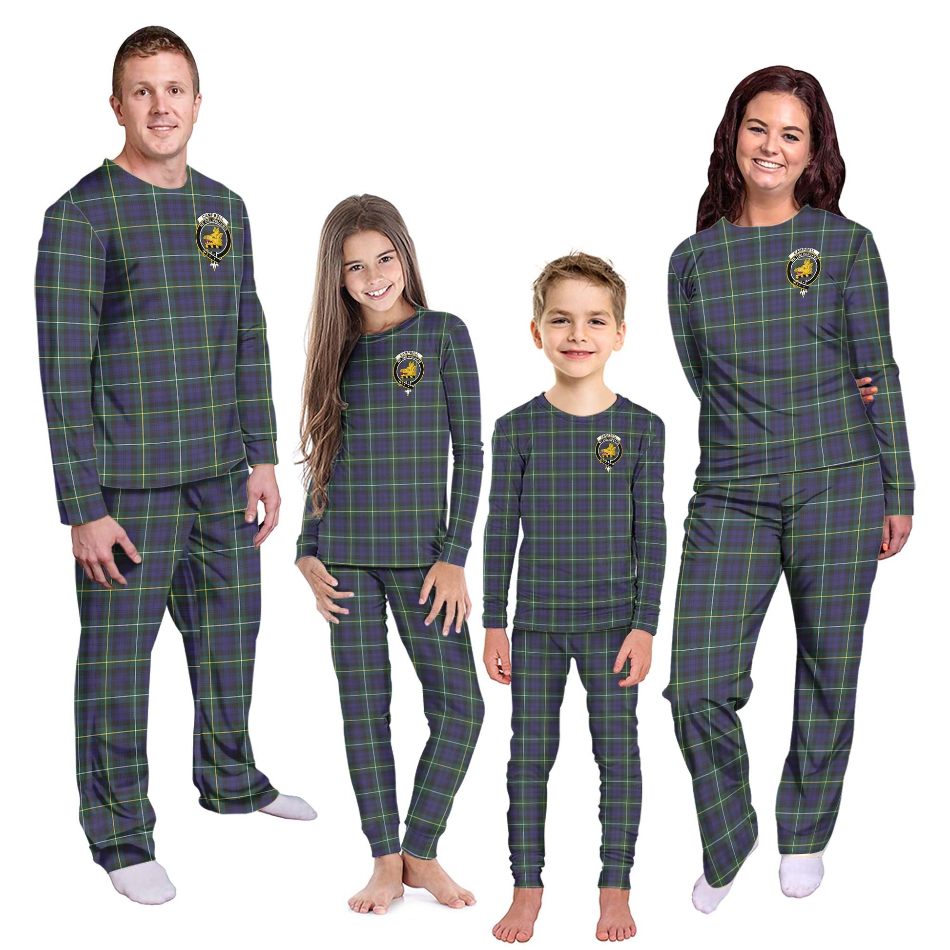 Campbell Argyll Modern Tartan Pajamas Family Set with Family Crest Kid - Tartan Vibes Clothing