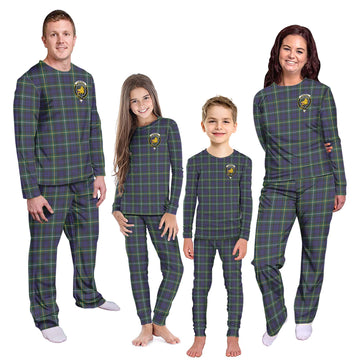 Campbell Argyll Modern Tartan Pajamas Family Set with Family Crest