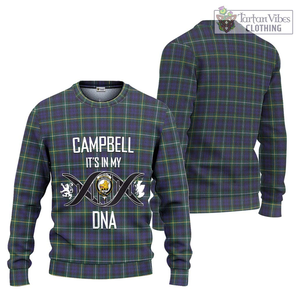 Campbell Argyll Modern Tartan Knitted Sweater with Family Crest DNA In Me Style Unisex - Tartanvibesclothing Shop