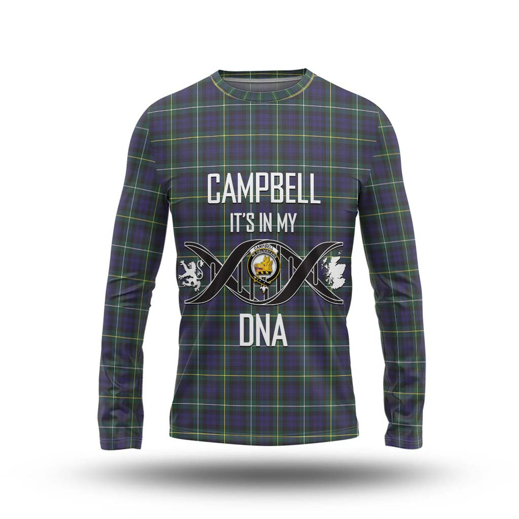 Campbell Argyll Modern Tartan Long Sleeve T-Shirt with Family Crest DNA In Me Style Unisex - Tartanvibesclothing Shop