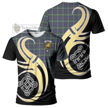 Campbell Argyll Modern Tartan T-Shirt with Family Crest and Celtic Symbol Style