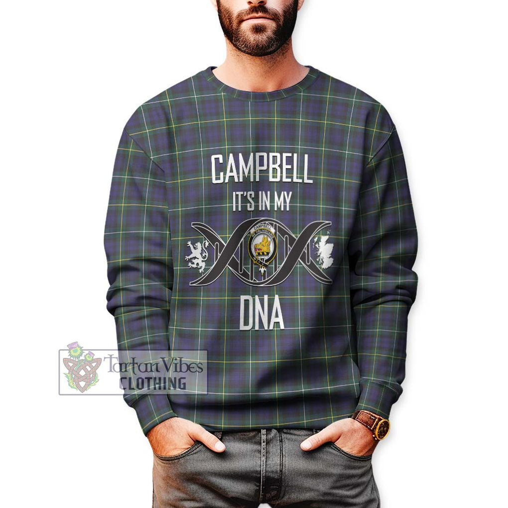 Campbell Argyll Modern Tartan Sweatshirt with Family Crest DNA In Me Style Unisex - Tartanvibesclothing Shop